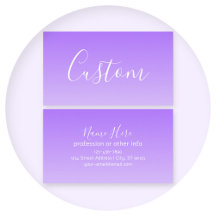 Cursive Script Name & Editable Light Lila Ombre