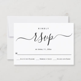Cursive Skriptkalligrafie Hochzeit RSVP-Karte RSVP Karte