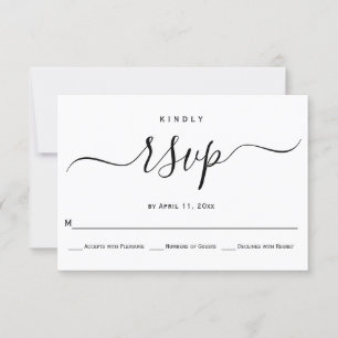 Cursive Skriptkalligrafie Hochzeit RSVP-Karte RSVP Karte