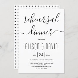 Cursive Skripttypografie Hochzeitsessen Probe Einladung