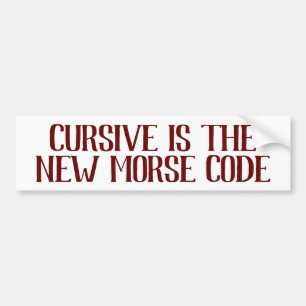Cursive Writing Secret Morse Code Funny Autoaufkleber