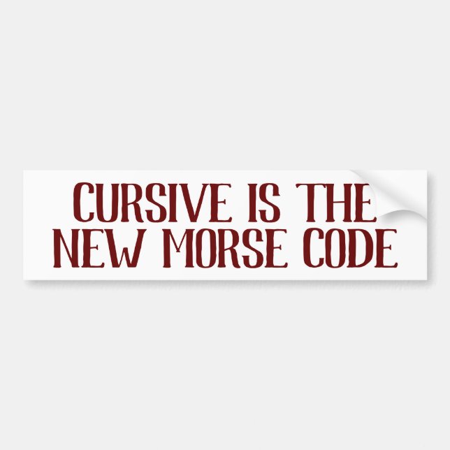 Cursive Writing Secret Morse Code Funny Autoaufkleber (Vorne)