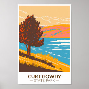 Curt Gowdy Staat Park Wyoming Vintag Poster