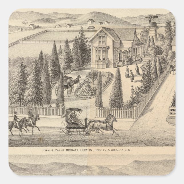 Curtis farm, Poirier Tract Quadratischer Aufkleber (Vorderseite)