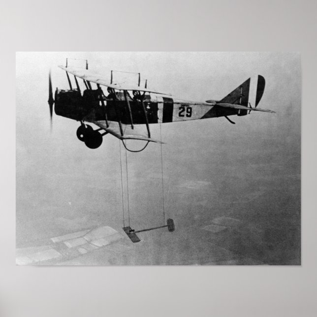 Curtiss JN-4 Jenny Aircraft mit Modellzeichnung Poster (Vorne)
