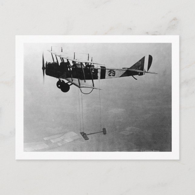 Curtiss JN-4 Jenny Aircraft mit Modellzeichnung Postkarte (Vorderseite)