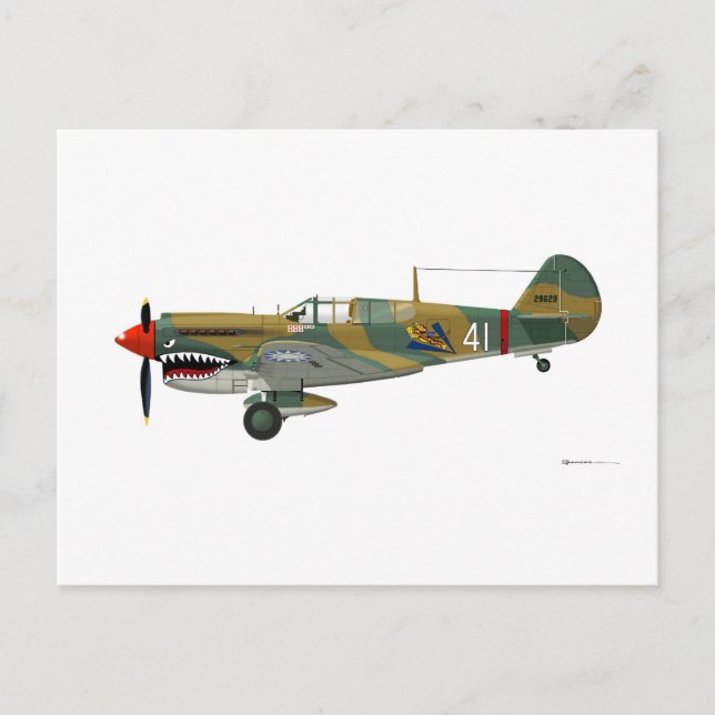 Curtiss P-40 Warhawk Postkarte (Vorderseite)
