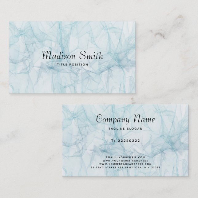 Curve Blue Background Business Card Visitenkarte (Vorne/Hinten)