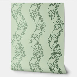 Curved Ombre Stripes - Green Tapete