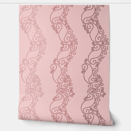 Curved Ombre Stripes - Rosy - Pink Tapete