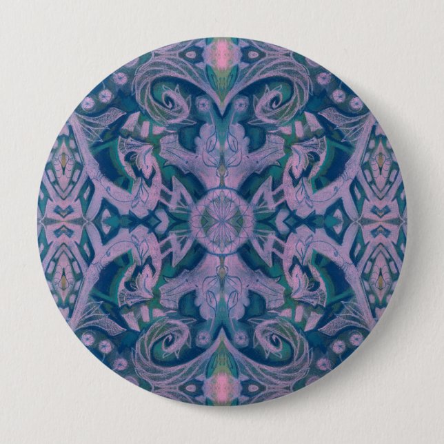 Curves & Lotuses, abstrakte Blüten, Lavendel & Bla Button (Vorderseite)