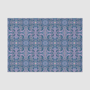 Curves & Lotuses, abstrakter Musterlavener & blau Seidenpapier