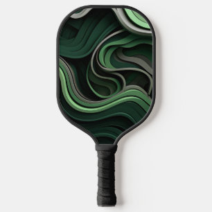 Curvilinear abstrakt in grün und grau pickleball schläger