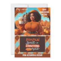 Curvy Black Woman Pumpkin Spice Kartenhalter