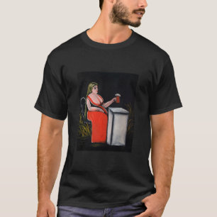 Curvy-Frau mit einer Tasse Bier T-Shirt