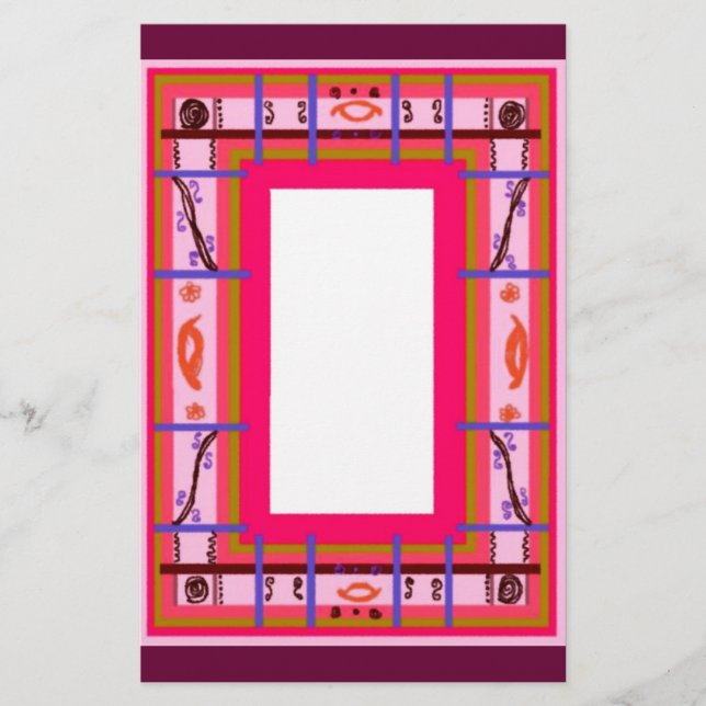 Curvy Kariert Stationery Briefpapier (Vorderseite)