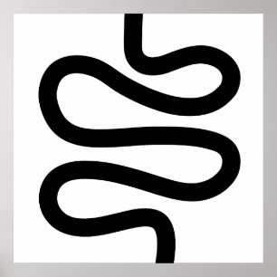 Curvy Line - Schwarz auf Weiß Poster