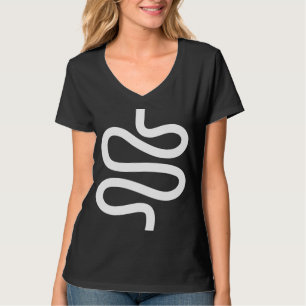 Curvy Line - Weiß auf Schwarz T-Shirt