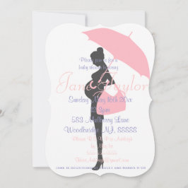 Curvy Pink Silhouette Kinderdusche Einladungen