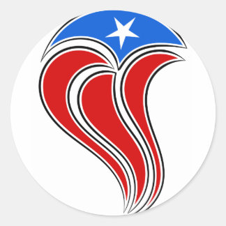 Curvy Puerto Rico Flag Design Runder Aufkleber