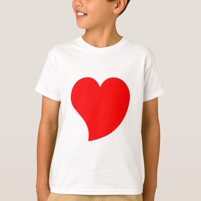 Curvy Red Heart T-Shirt (Vorderseite)