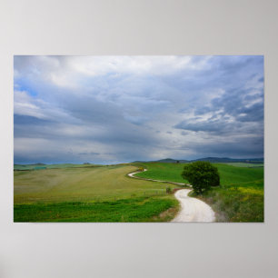 Curvy road towards a destination poster print