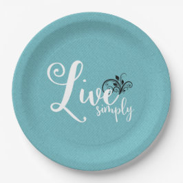 Curvy Schriftart "Live Simply" Design auf Platte Pappteller