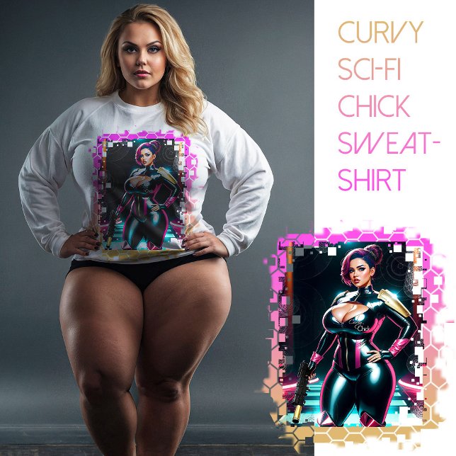 Curvy Sci-Fi Chick Sweatshirt (Von Creator hochgeladen)