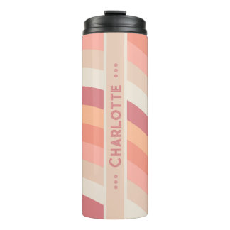 Curvy Strip in Sunset Earth Personalisiert Thermosbecher