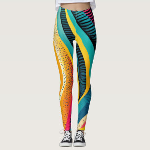 Curvy Texturen in lebhaften Farben Leggings