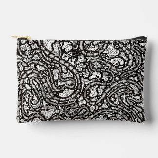 Curvy Twisty Cartoon Weird Faces Design Zubehörtasche