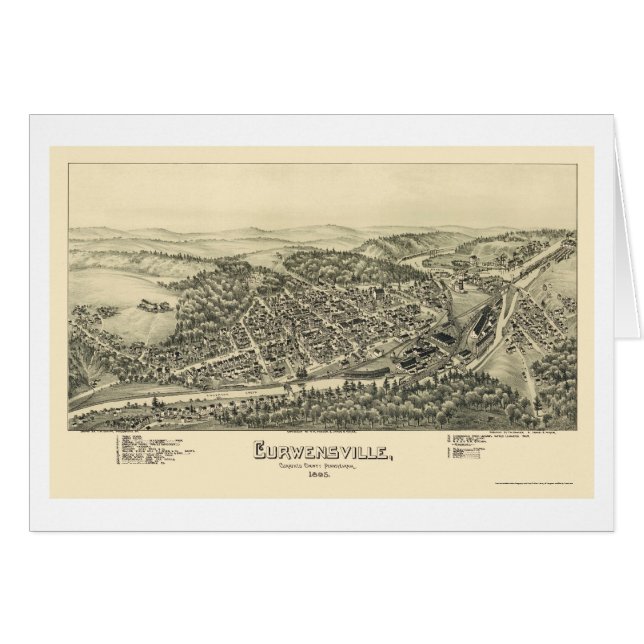 Curwensville, panoramische Karte PAs - 1895 (Vorderseite (Horizontal))