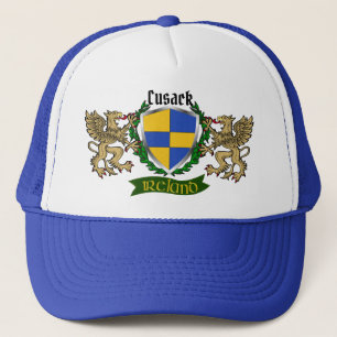Cusack Irish Shield mit Griffins Truckerkappe