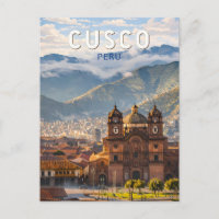 Cusco Peru Illustration Reise Kunst Vintage