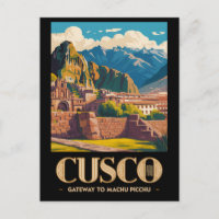 Cusco Peru Illustration Reise Kunst Vintage