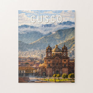 Cusco Peru Illustration Reise Kunst Vintage Puzzle