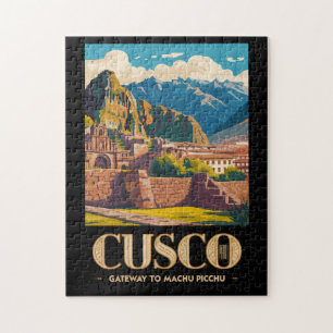 Cusco Peru Illustration Reise Kunst Vintage Puzzle