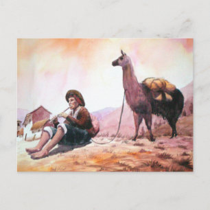 Cusco Peru Llama Picture Postkarte