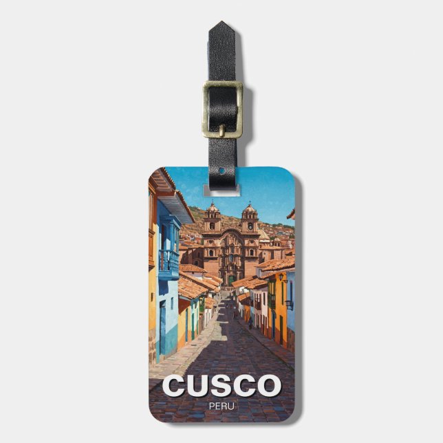 Cusco Peru Travel Gepäckanhänger (Vorderseite vertikal)