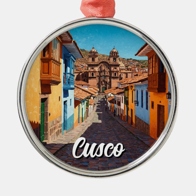 Cusco Peru Travel Ornament Aus Metall (Vorne)