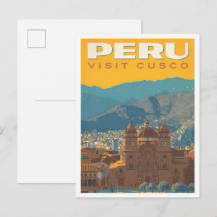 Cusco Peru Vintage Reise Postkarte