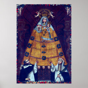 Cusco School Our Lady of the Rosary with Saint Poster