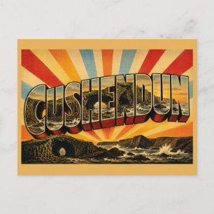 Cushendun-Höhlen Nordirland Vintage-Reise  Postkarte