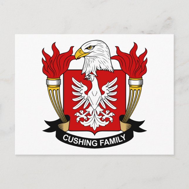 Cushing Familienwappen Postkarte (Vorderseite)