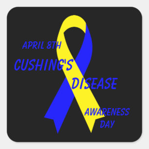 Cushing's Disease Awareness Ribbon von Janz Black Quadratischer Aufkleber