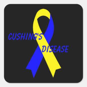 Cushing's Disease Awareness Ribbon von Janz Black Quadratischer Aufkleber