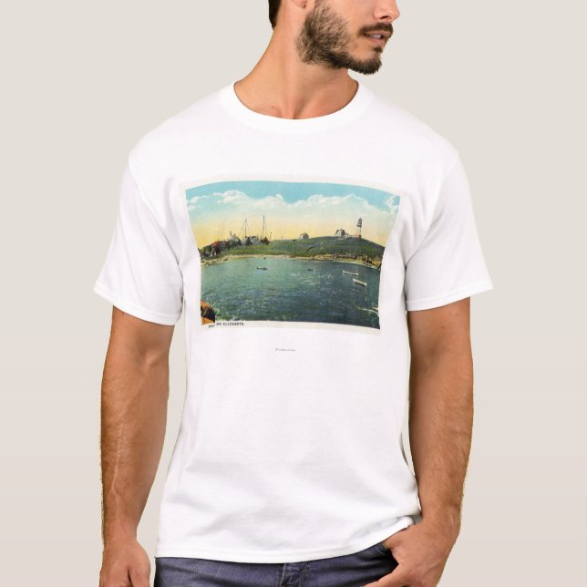Cushings Insel-Ansicht des weißen Kopfes T-Shirt (Vorderseite)