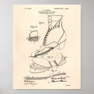 Cushion Insole Schuhe 1906 Patent Art Old Peper Poster