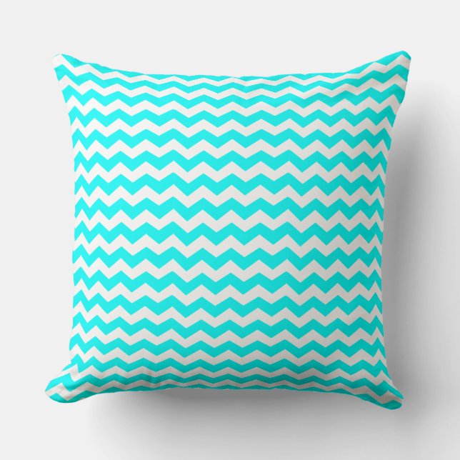 Cushion - Light Blue Zig Zags Kissen (Vorderseite)