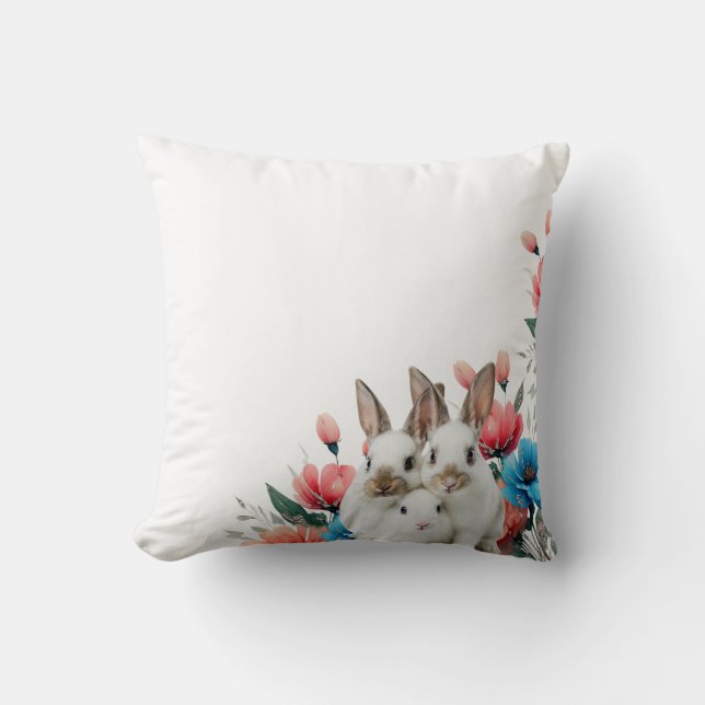 cushion rabbit and flowers kissen (Vorderseite)